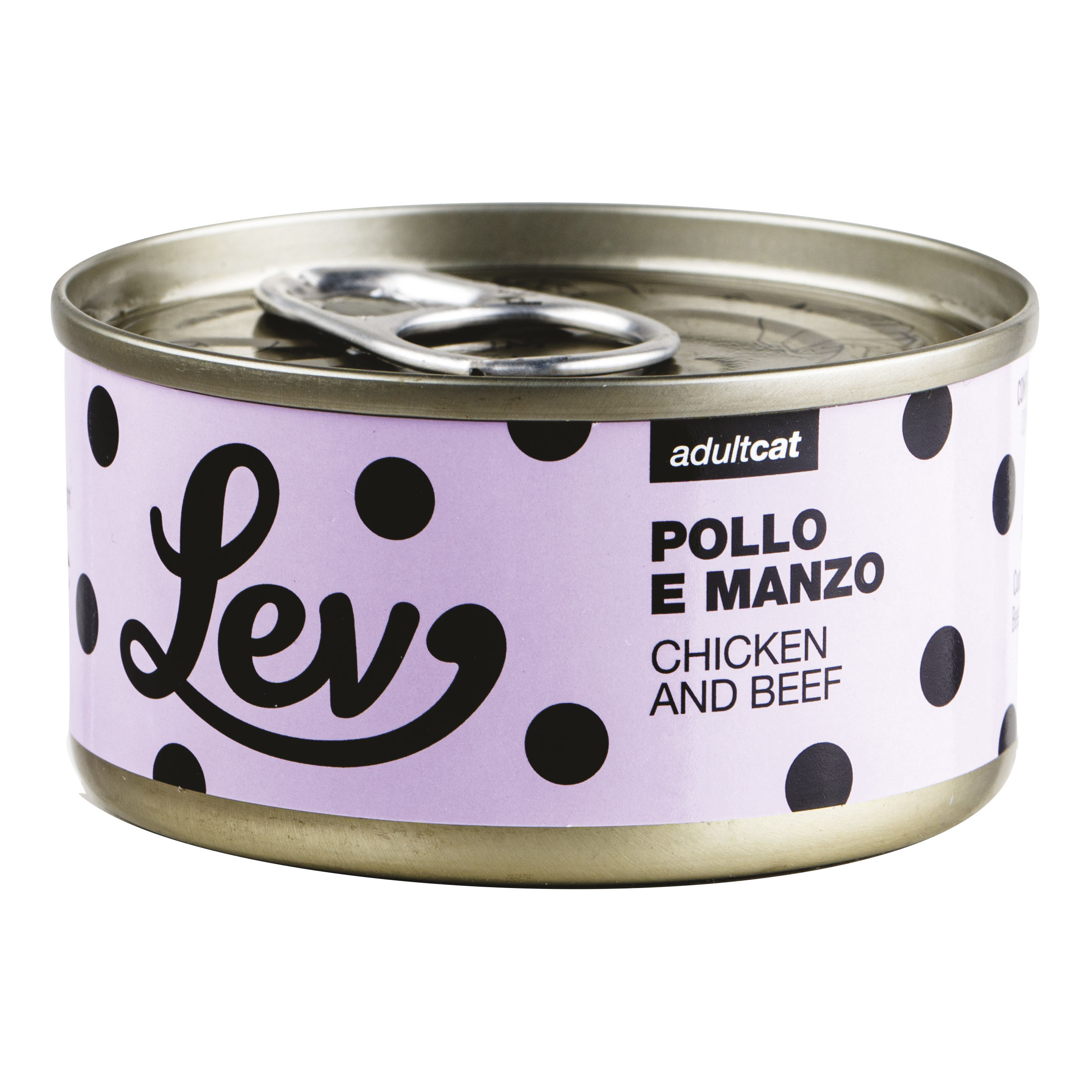 foto del prodotto lev gatto lattina in acqua di cottura adulto pollo &amp; manzo 70 gr