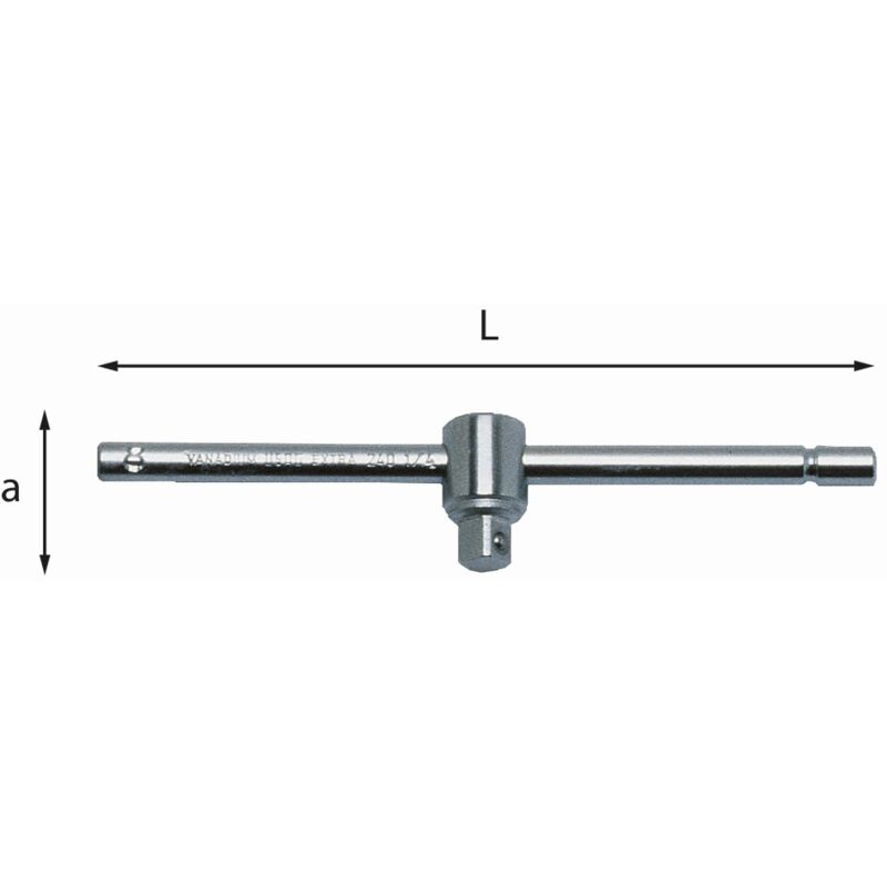 foto del prodotto leva a t con attacco quadro scorrevole 240 1 2 n 280 mm