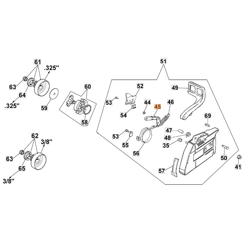 foto del prodotto leva nastro freno motosega modelli 940 gs630 originale oleomac 097000146