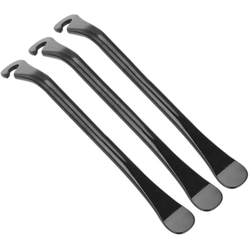 foto del prodotto leva per pneumatici per bici da 3 pezzi, leva per pneumatici in acciaio al carbonio nero, strumento di riparazione per la rimozione dei pneumatici