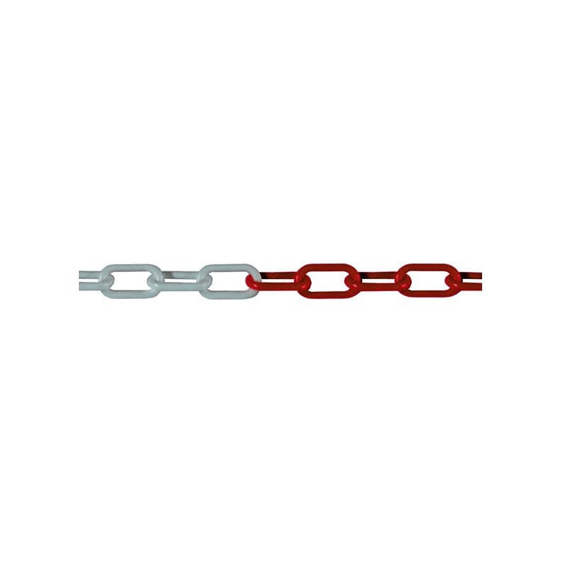 foto del prodotto levac - catena in plastica ø8 mm rosso/bianco l.32 x h.11mm - sacco da 25 m - 2045b