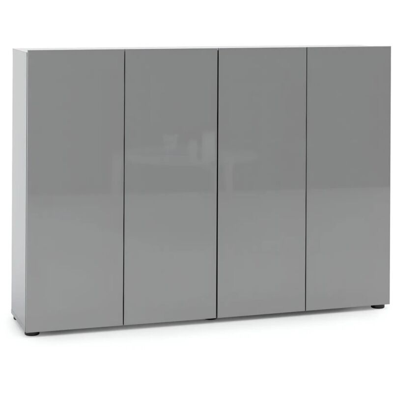 foto del prodotto levante scarpiera 4 ante 160x34x115 cm grigia moderna