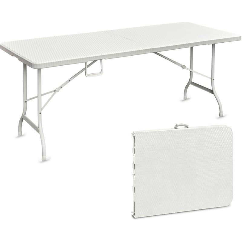 foto del prodotto levante tavolo da giardino portatile 180x75 cm bianco