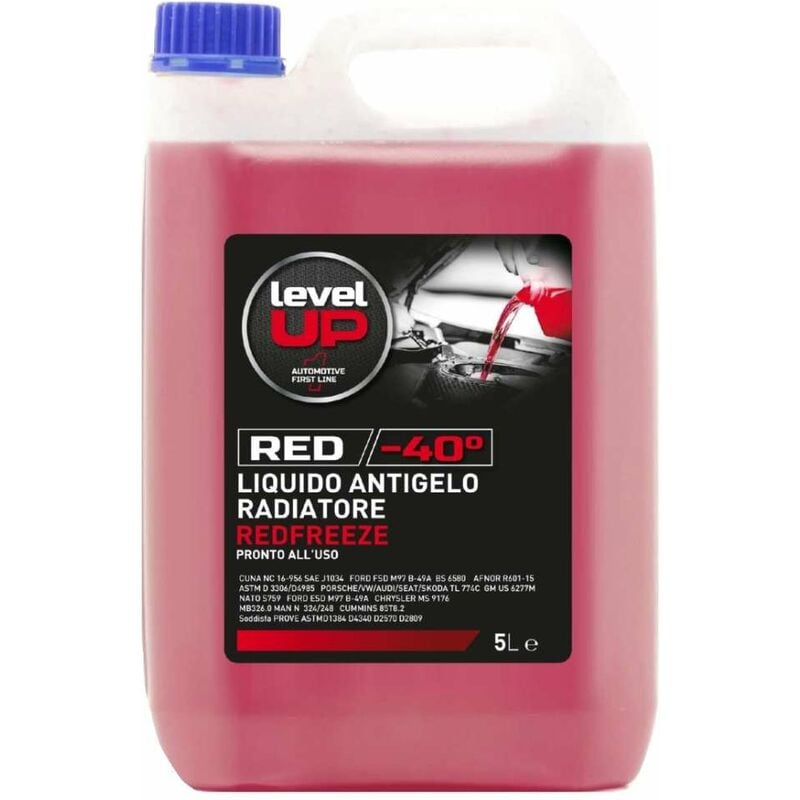 foto del prodotto level up antigelo radiatore rosso 5 litri protezione fino a 40 