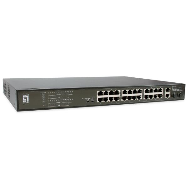 foto del prodotto levelone fgp 2831 switch di rete non gestito fast ethernet 10 100 supporto power over ethernet poe 1u nero