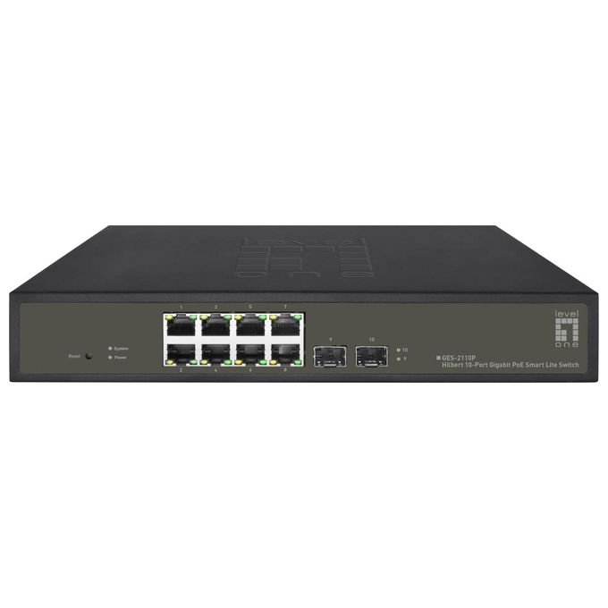 foto del prodotto levelone ges 2110p switch di rete gestito l2 gigabit ethernet 10 100 1000 supporto power over ethernet nero