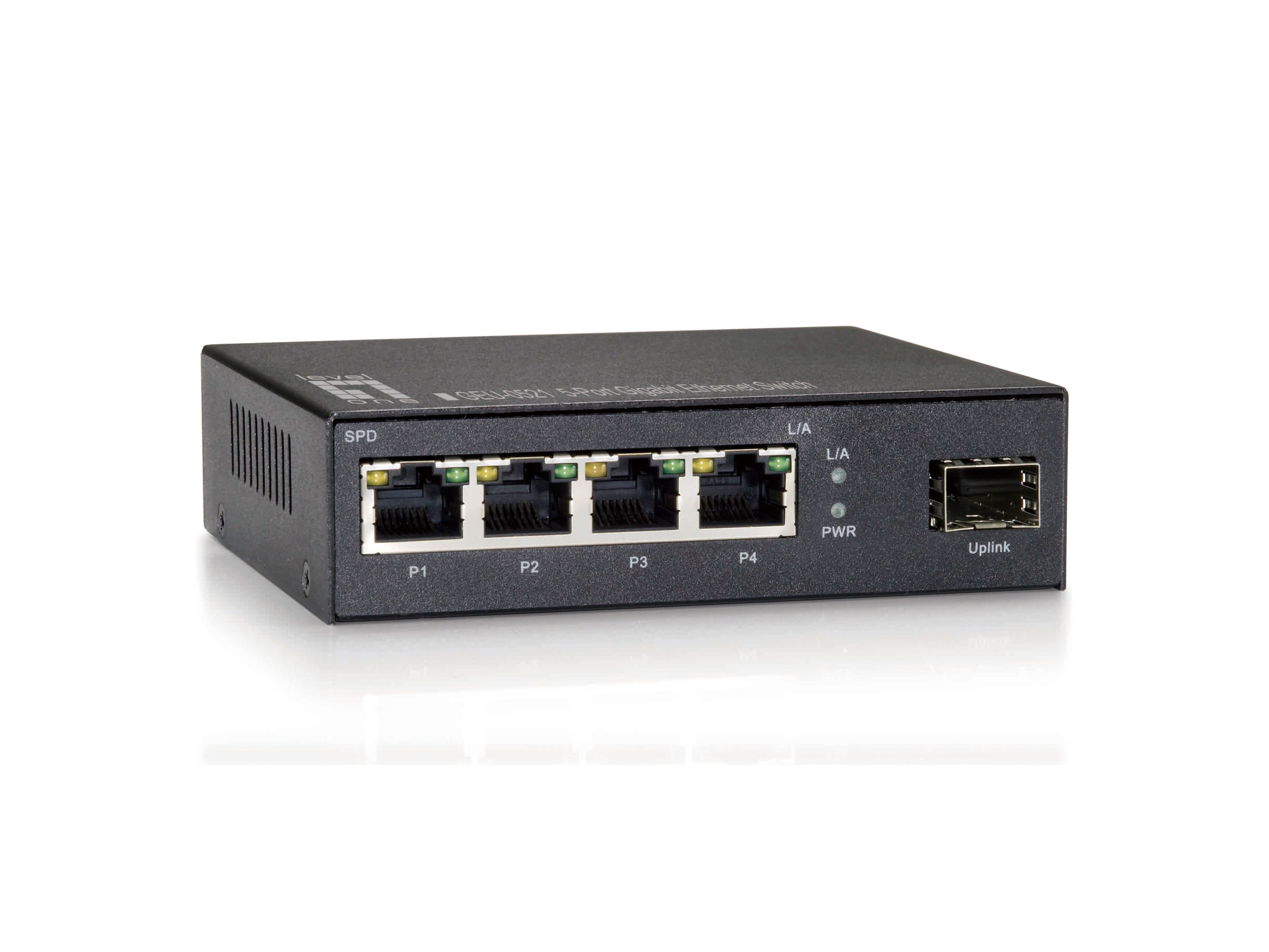 foto del prodotto levelone geu 0521 switch di rete non gestito gigabit ethernet 10 100 1000 grigio