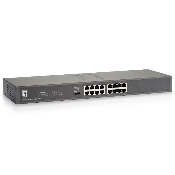 foto del prodotto levelone gsw 1657 switch di rete non gestito gigabit ethernet 10 100 1000 nero, grigio