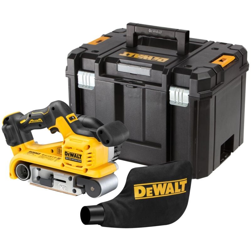foto del prodotto levigatrice a nastro a batteria dewalt dcw220nt, 18v senza batteria e caricabatteria in tstak vi
