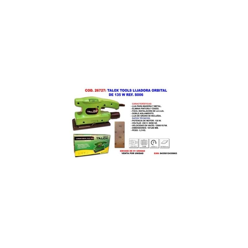 foto del prodotto levigatrice orbitale talox 135 w rif. s006