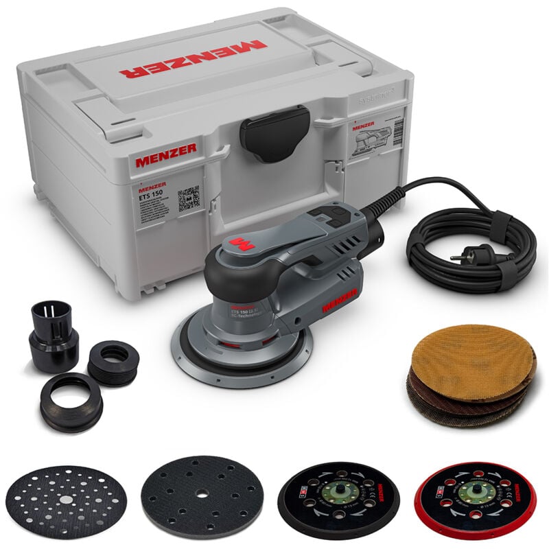 foto del prodotto levigatrice rotorbitale ets 150 2.5 levigatura fine e lucidatura incl. systainer , 3 platorelli, protezione per platorello multi foro, interface