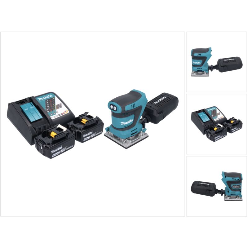 foto del prodotto levigatrice vibrante a batteria makita dbo 484 rt 18 v 112 x 102 mm 2x batteria 5,0 ah caricabatterie