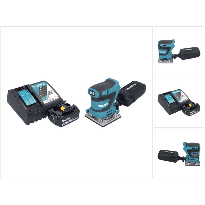 foto del prodotto levigatrice vibrante a batteria makita dbo 484 rt1 18 v 112 x 102 mm 1x batteria 5,0 ah caricabatterie
