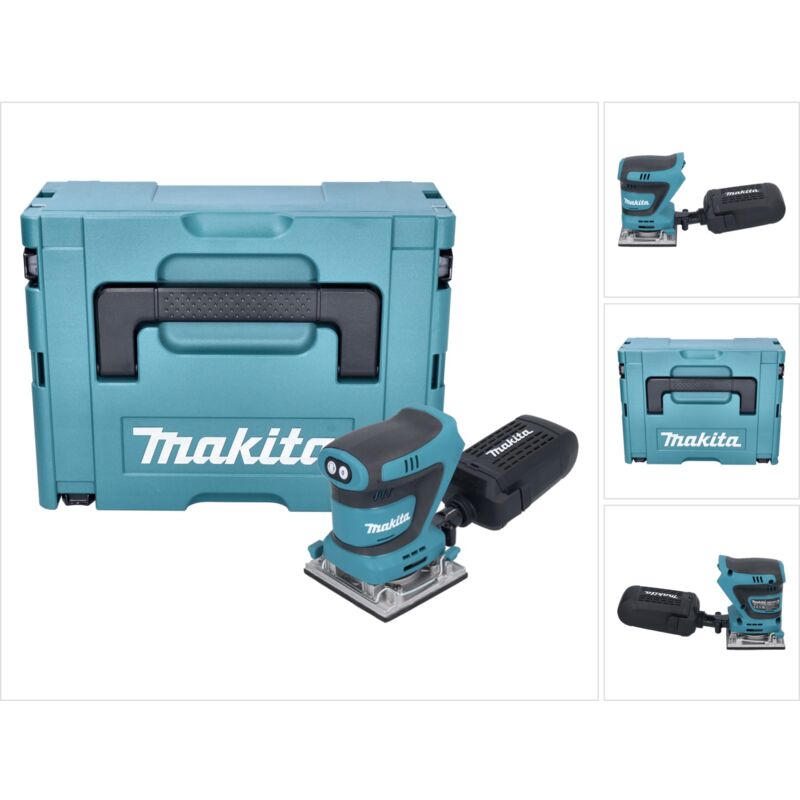 foto del prodotto levigatrice vibrante a batteria makita dbo 484 zj 18 v 112 x 102 mm makpac senza batteria, senza caricabatterie
