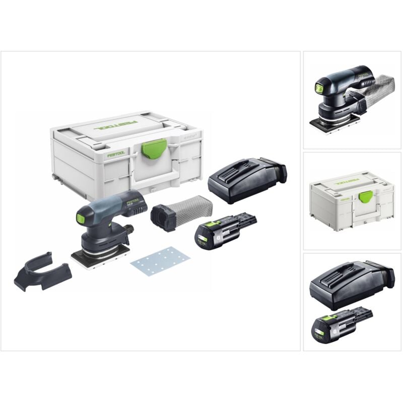 foto del prodotto levigatrice vibrante brushless festool rtsc 400 basic battery 18 v 80 x 130 mm 1x batteria 3,0 ah caricabatterie systainer