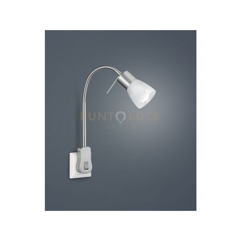 foto del prodotto levisto applique led flessibile con spina a parete e interruttore acciaio 1x e14 lampadina inclusa 4,9w 1x 470lm, 3000k
