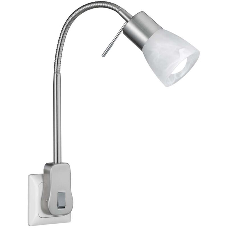 foto del prodotto levisto applique led flessibile con spina a parete e interruttore acciaio vt.alab. h. 30