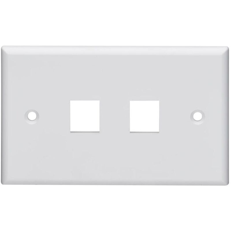 foto del prodotto leviton brn0355a placca autoportante con 2 porte orizzontali rj45 bianco