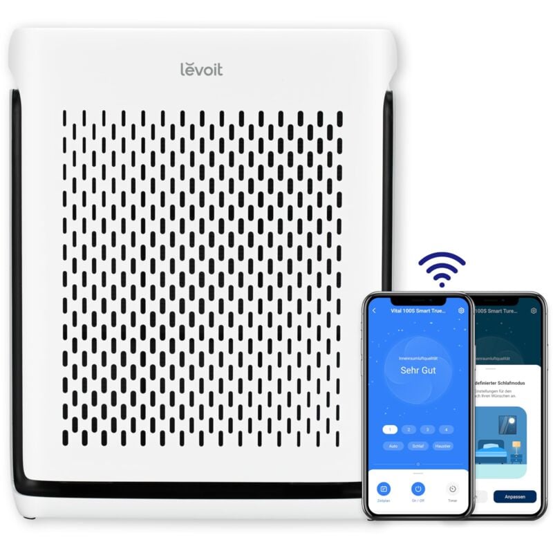foto del prodotto levoit smart purificatore d aria, cadr 240 m h, sensore di luce e polvere, modalit animale tramite app, fino a 52 , 23 db, filtro hepa contro