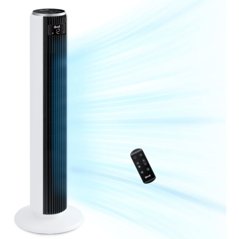 foto del prodotto levoit ventilatore a torre 20 db, potente 7.9m s, ventilatore silenzioso per la camera da letto, risparmio energetico 26w, 4 modalit , 12 velocit ,