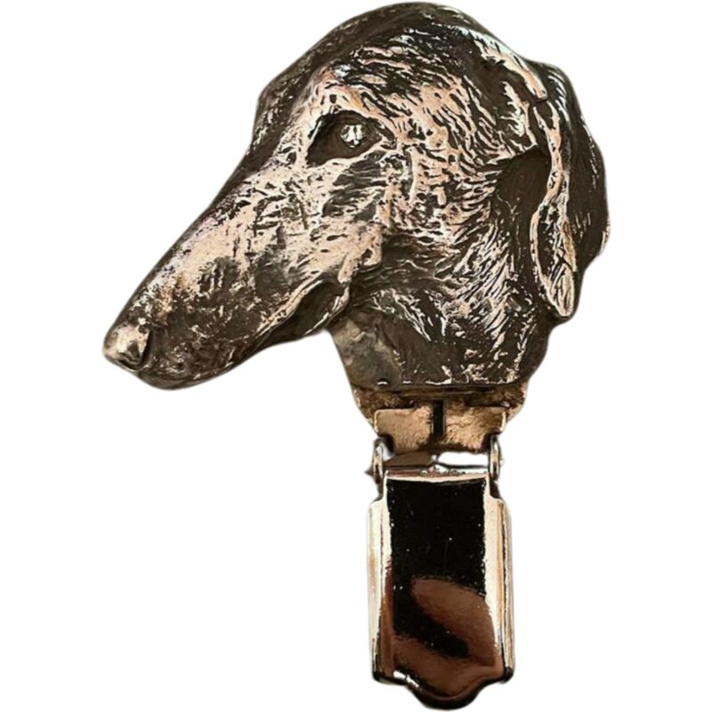 foto del prodotto levriero africano, azawakh i - spilla con clip, porta numero di partenza, distintivo argentato per esposizione canina di art-dog