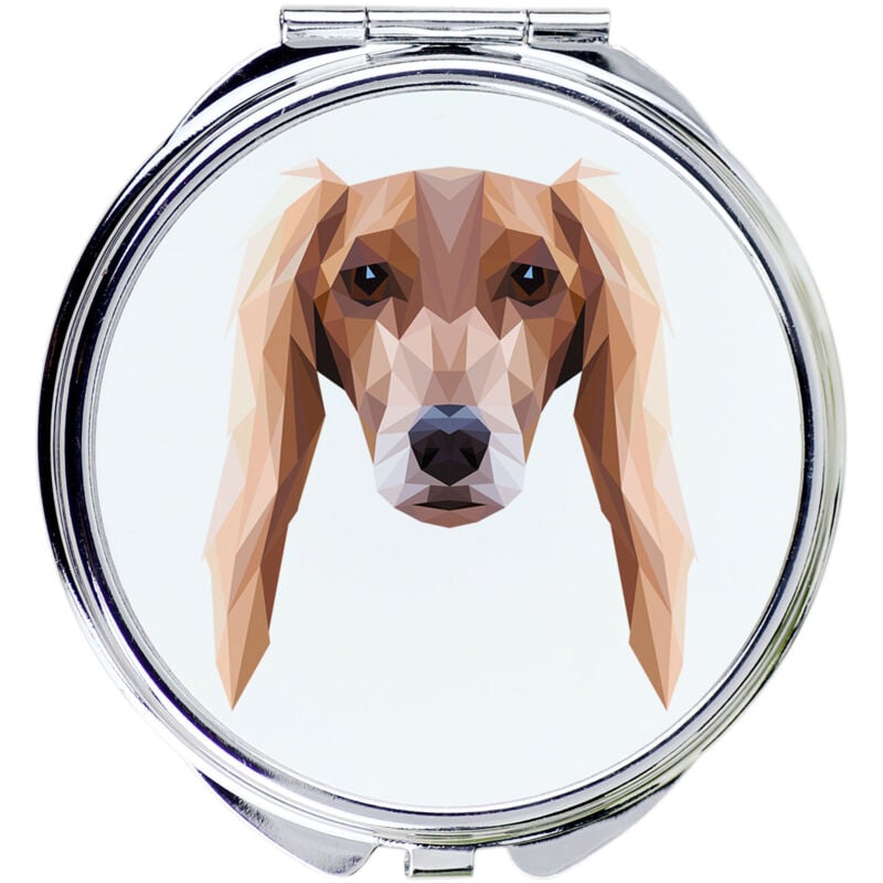 foto del prodotto levriero persiano, saluki specchio con foto e iscrizione geometrica di art dog