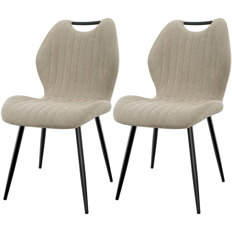 foto del prodotto lewe set di 2 sedie sala da pranzo, sedie da cucina con schienale alto in tessuto, beige