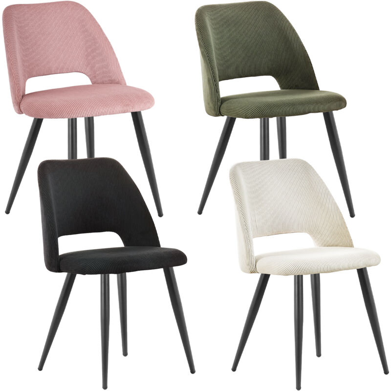 foto del prodotto lewe set di 4 sedie da pranzo,sedia da cucina in velluto a righe, sedia imbottita con gambe indipendenti multicolore