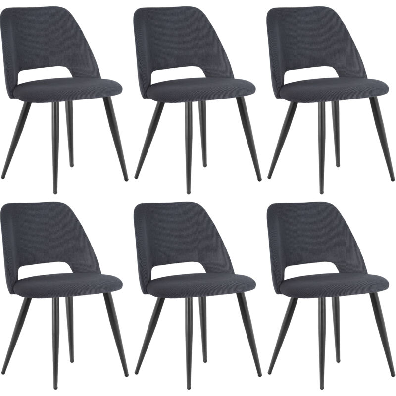 foto del prodotto lewe set di 4 sedie da pranzo,sedia da cucina in velluto a righe, sedia imbottita con gambe indipendenti nero