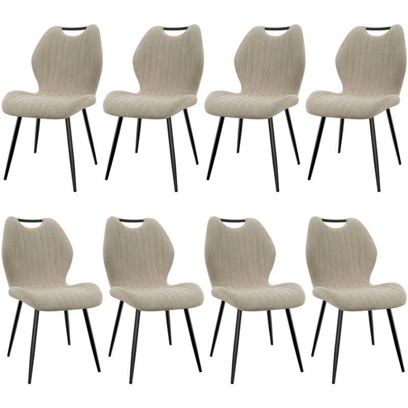 foto del prodotto lewe set di 8 sedie sala da pranzo, sedie da cucina con schienale alto in tessuto, beige