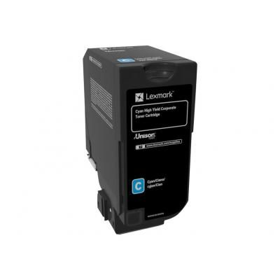 foto del prodotto lexmark 74c2hce cartuccia toner 1 pz originale ciano