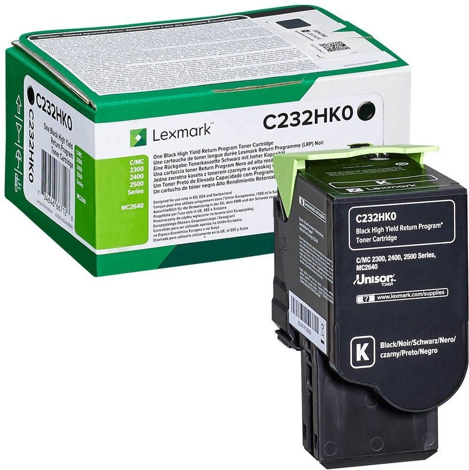 foto del prodotto lexmark c232hk0 cartuccia toner 1 pz originale nero