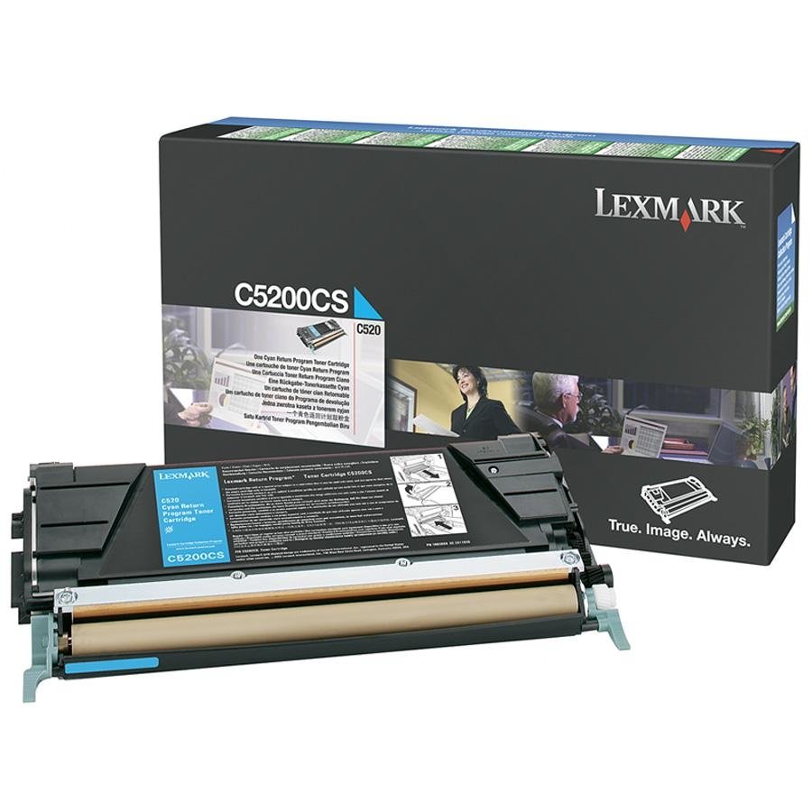 foto del prodotto lexmark c5200cs cartuccia toner 1 pz originale ciano