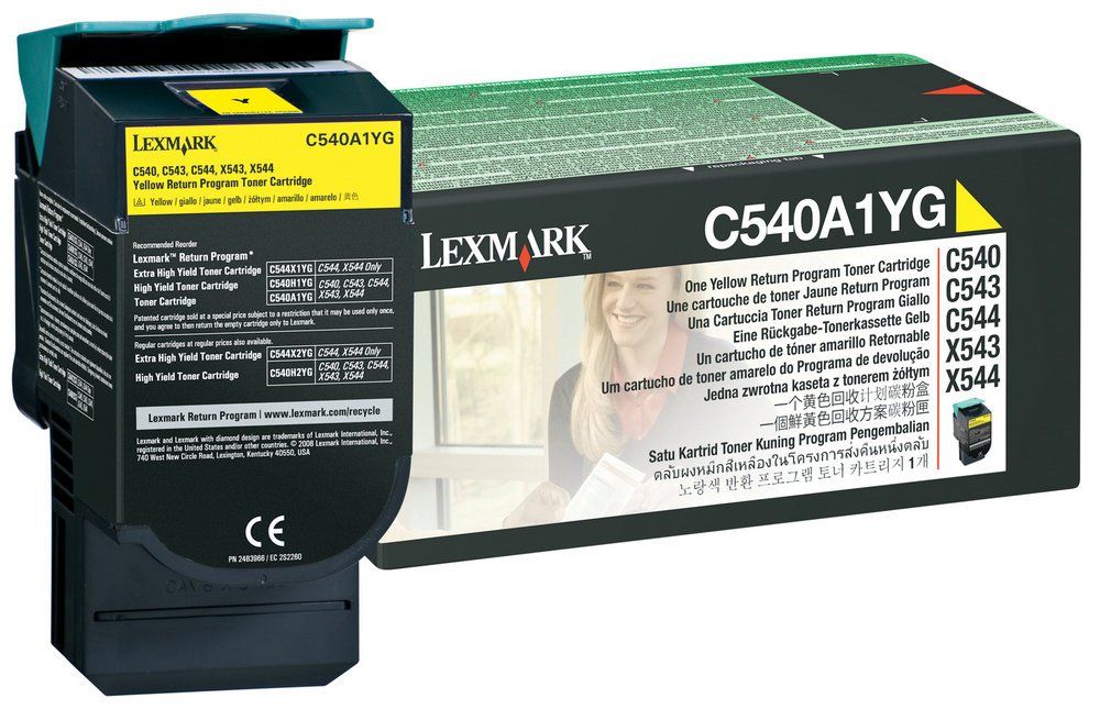 foto del prodotto lexmark c540a1yg cartuccia toner 1 pz originale giallo