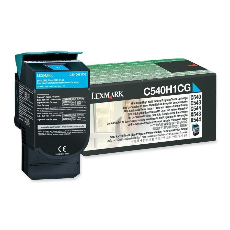 foto del prodotto lexmark c540h1cg cartuccia toner 1 pz originale ciano