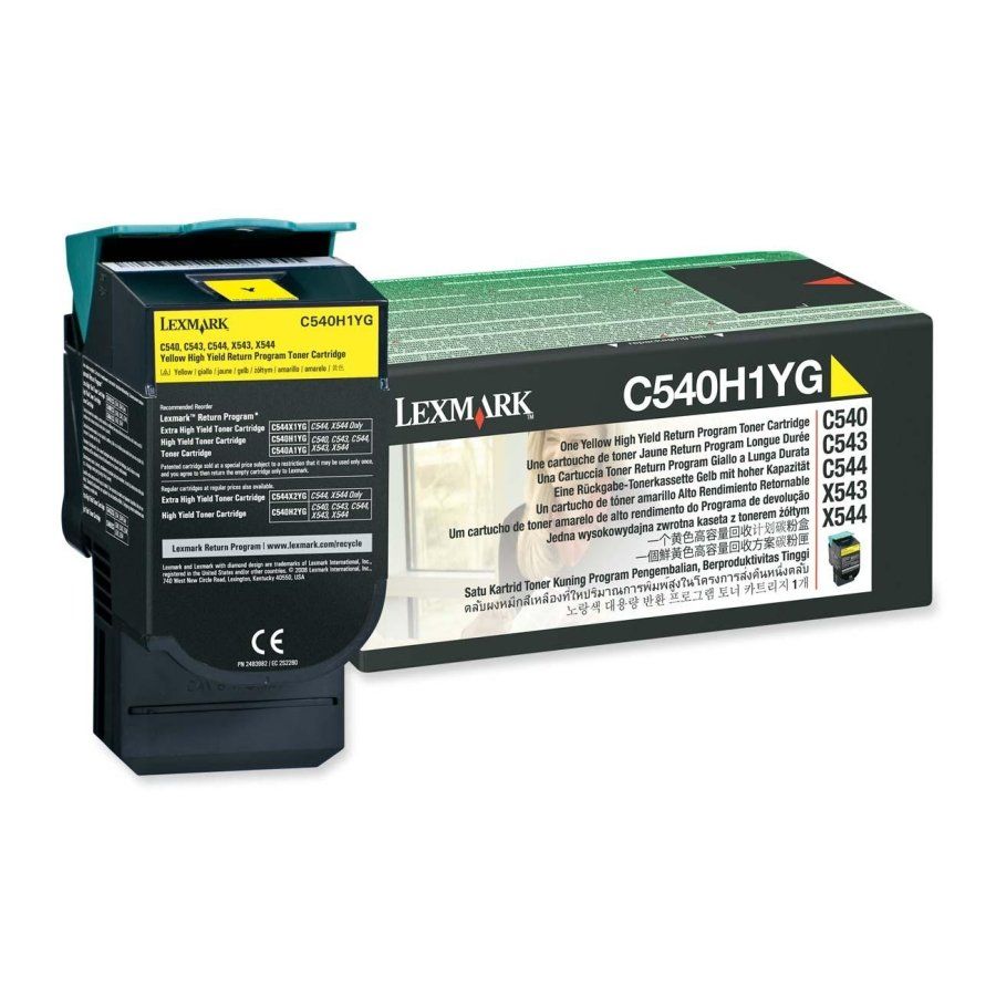 foto del prodotto lexmark c540h1yg cartuccia toner 1 pz originale giallo