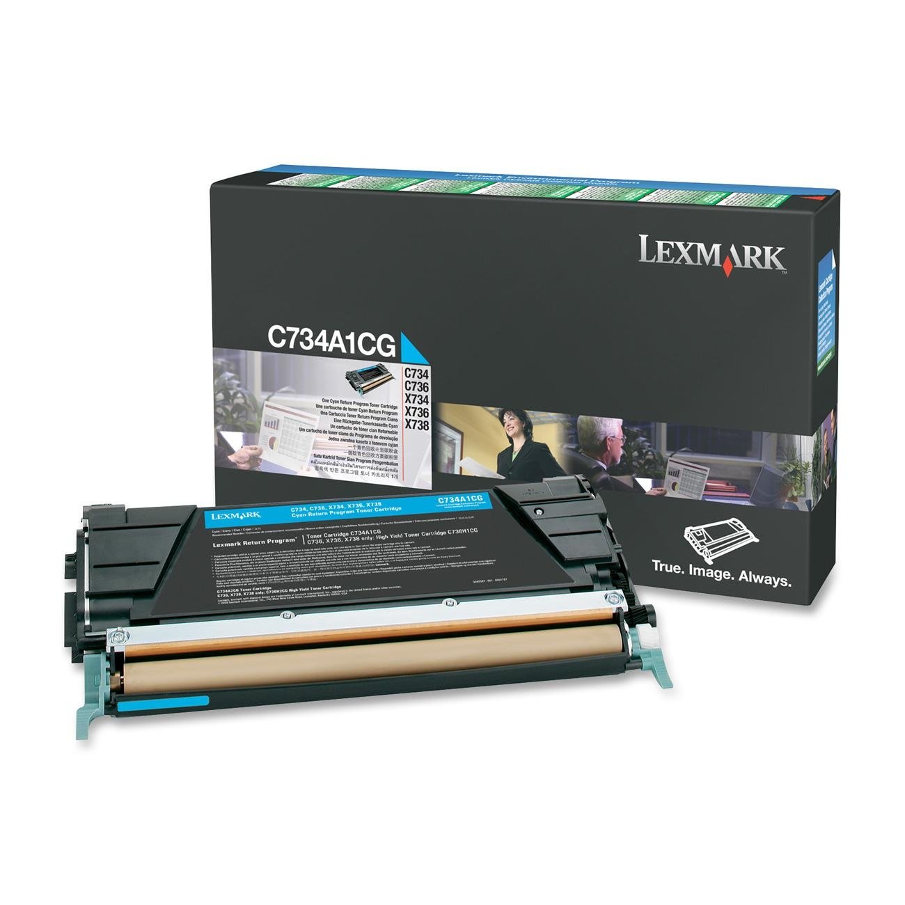 foto del prodotto lexmark c734a1cg cartuccia toner 1 pz originale ciano