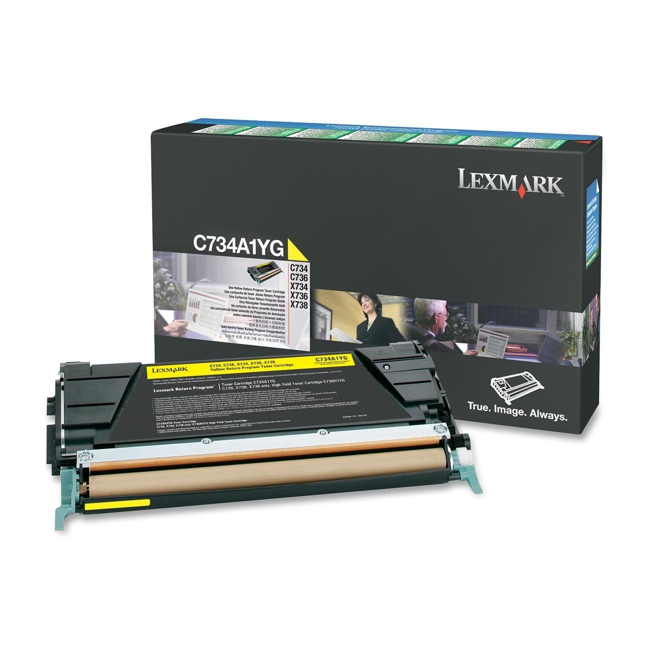 foto del prodotto lexmark c734a1yg cartuccia toner 1 pz originale giallo