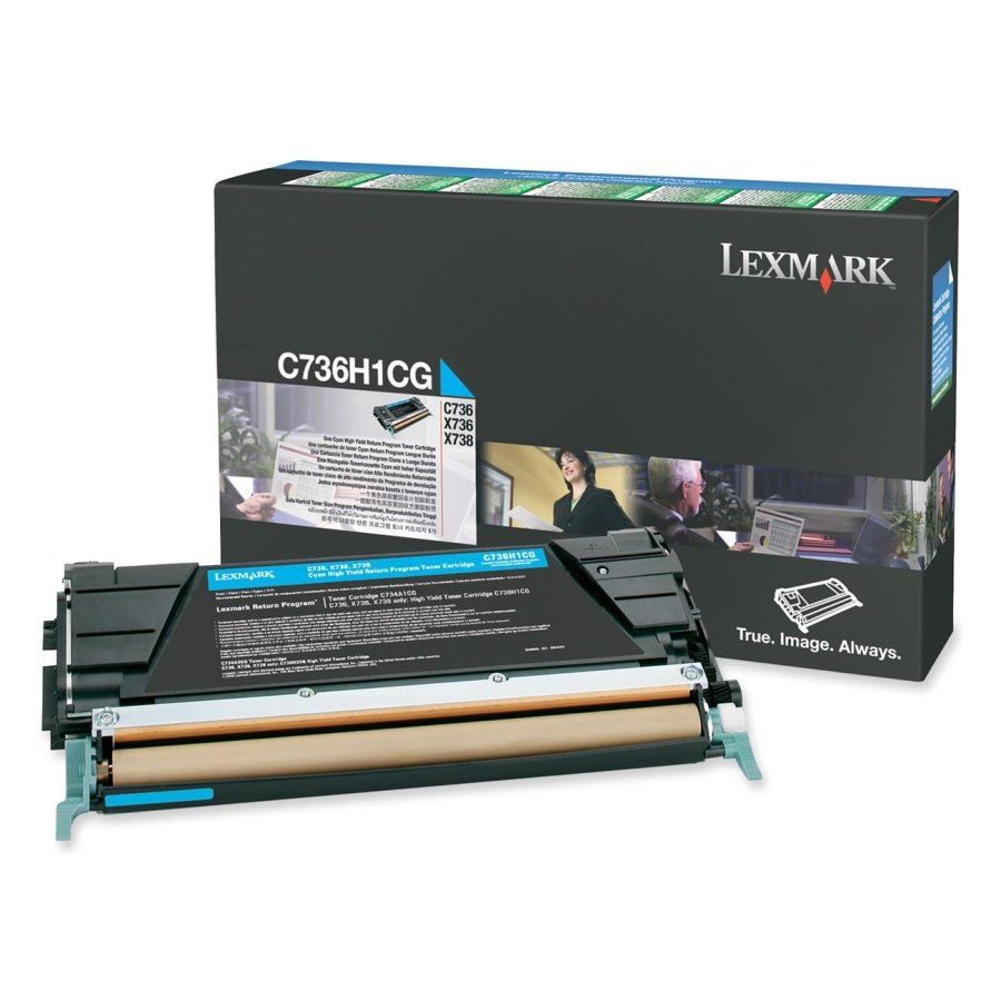 foto del prodotto lexmark c736h1cg cartuccia toner 1 pz originale ciano