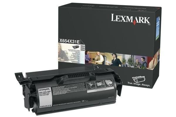 foto del prodotto lexmark x654, x656, x658 extra high yield print cartridge cartuccia toner originale nero