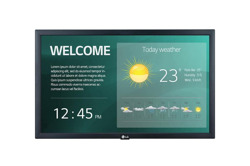 foto del prodotto lg 22sm3g b visualizzatore di messaggi pannello piatto per segnaletica digitale 54,6 cm 21.5 ips wi fi 250 cd m full hd nero processore integrato 16 7