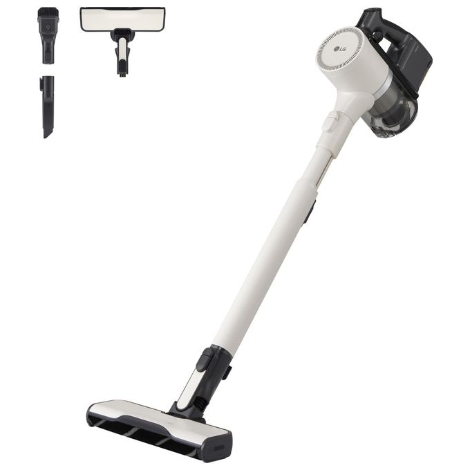 foto del prodotto lg a9k-lite1c cordzero scopa elettrica senza filo aspirapolvere senza sacco ciclonica filtro hepa potenza 220 watt sistema kompressor wi-fi colore beige