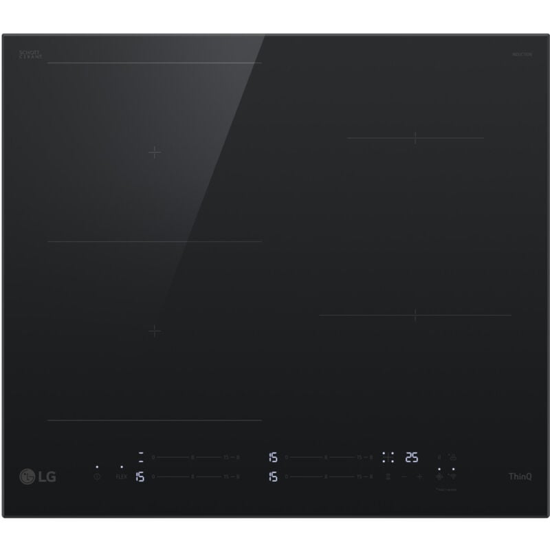 foto del prodotto lg - cbiz2435b piano cottura a induzione 60cm 7,4kw con limitatore 4 zone wi-fi nero