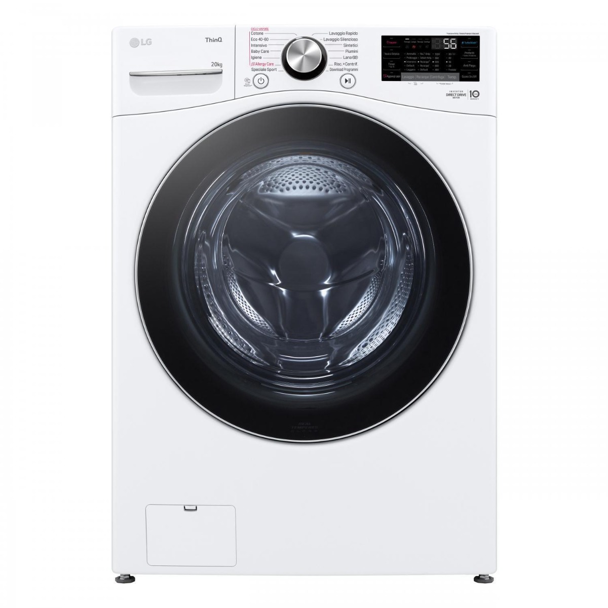 foto del prodotto lg f0p3020tswc lavatrice capacit xl 20kg ai dd serie p3, classe b, 1000 giri, turbowash 360, vapore, wi fi, white