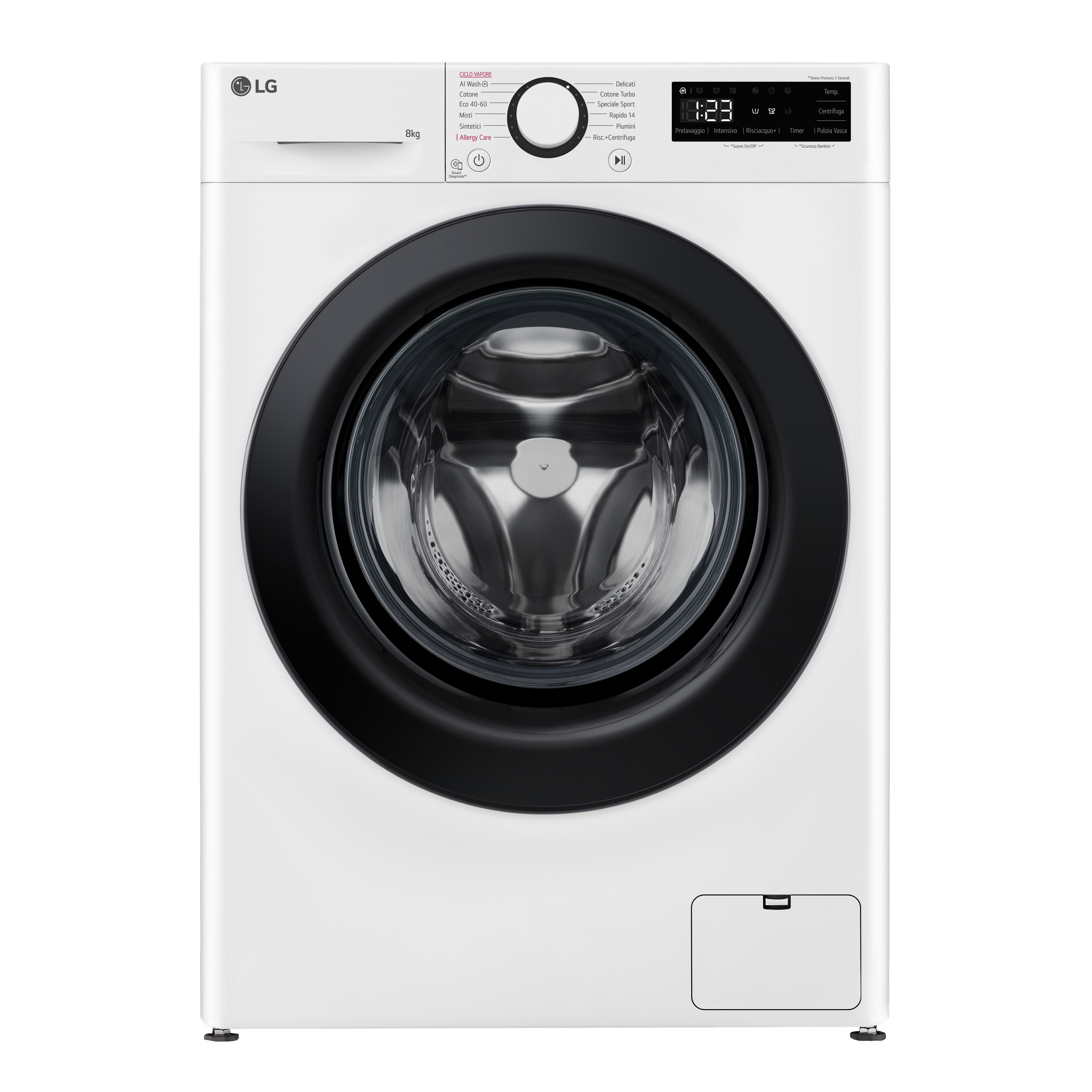 foto del prodotto lg f2r3s08nswb lavatrice 8kg ai dd, classe a 10 , 1200 giri, vapore, ai wash