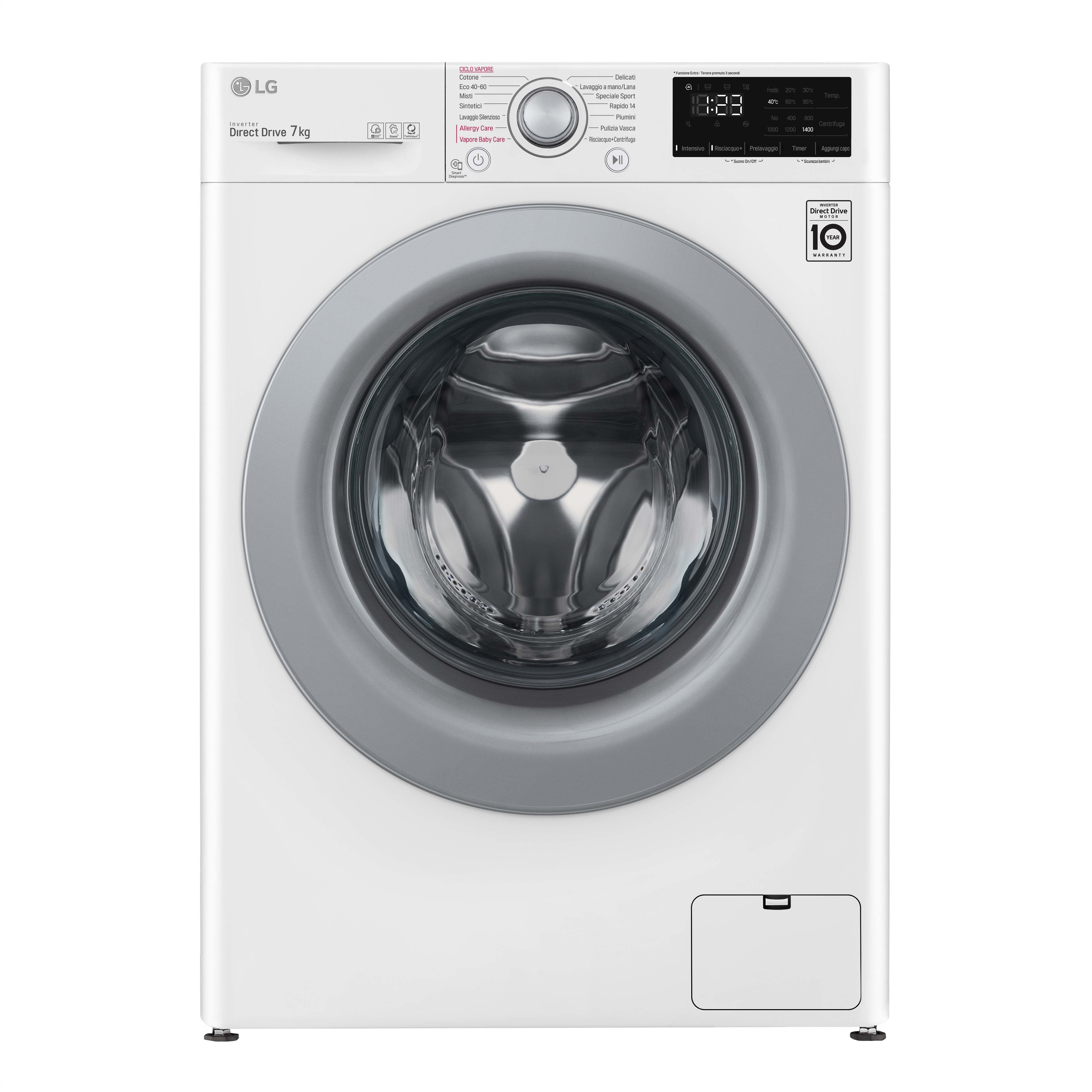foto del prodotto lg f2wv3s7s4e lavatrice slim ai ddtm steamtm 7kg classe energetica d