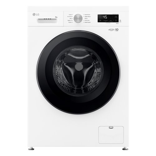 foto del prodotto lg f4nx1008nwk lavatrice smart 8kg, classe a, 1400 giri, 6 motion, allergy care, bianca