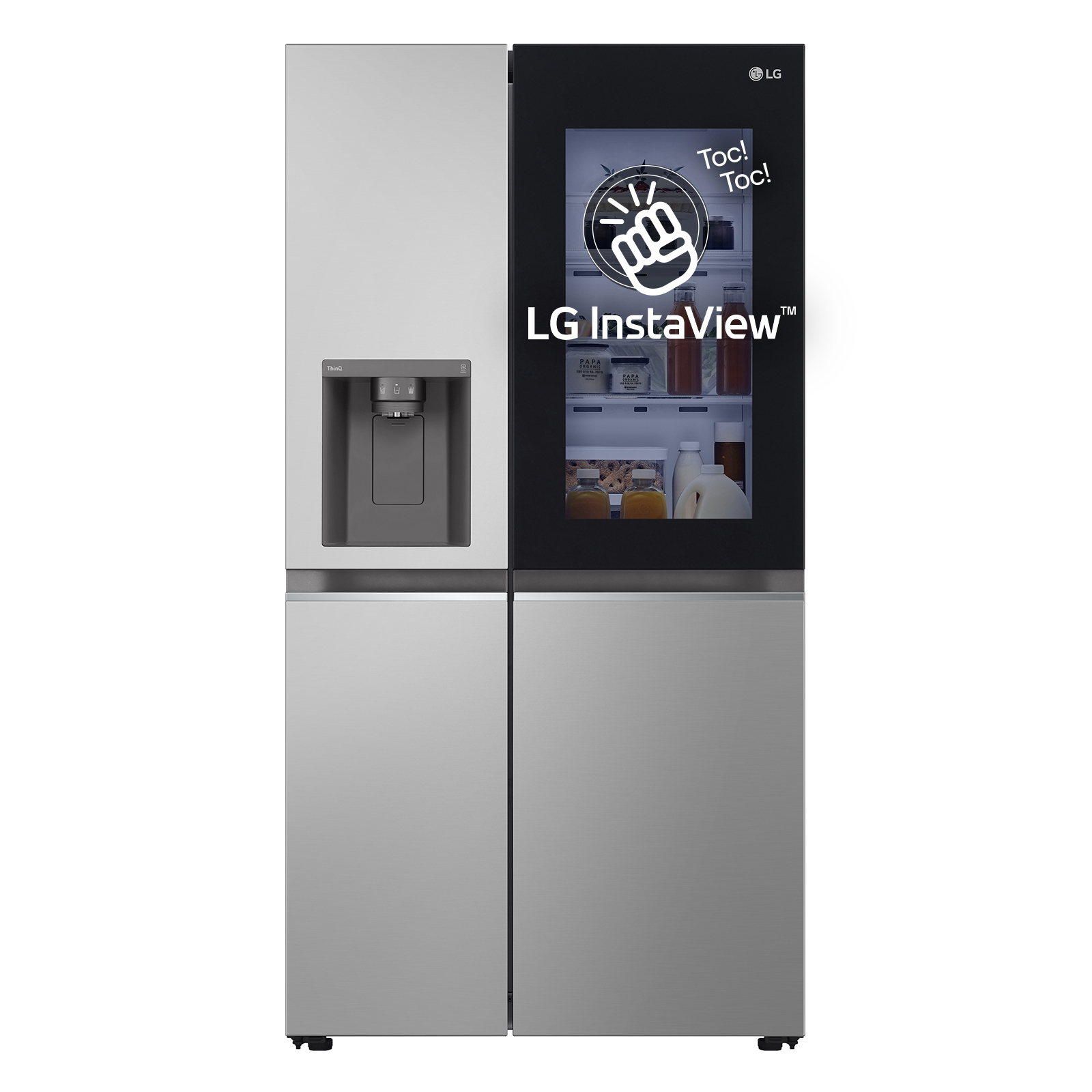 foto del prodotto lg instaview gsgv81pyll frigorifero side by side , classe e, 635l, wi fi, senza allaccio, door cooling, prime silver