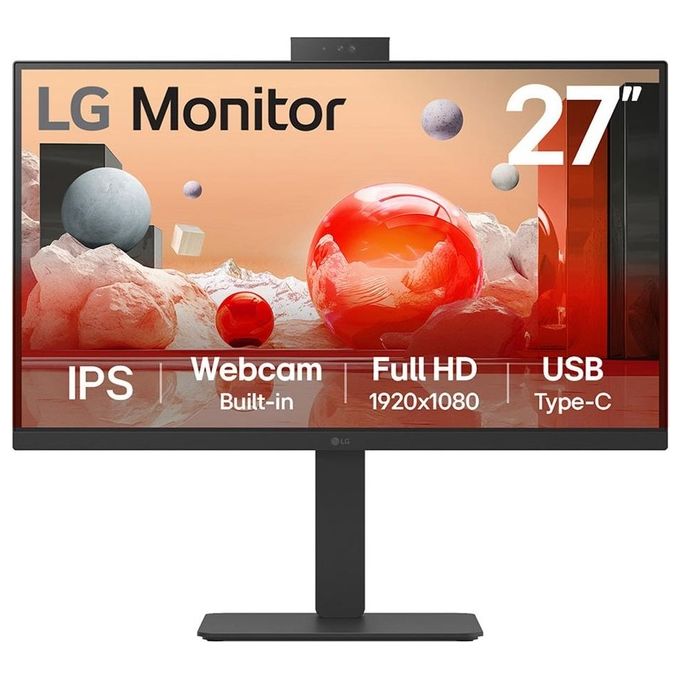 foto del prodotto lg monitor 27ba850 27'' led ips 100hz 16 9 full hd 5ms 250 cdm webcam pivot usb-c dock dp-hdmi multimediale