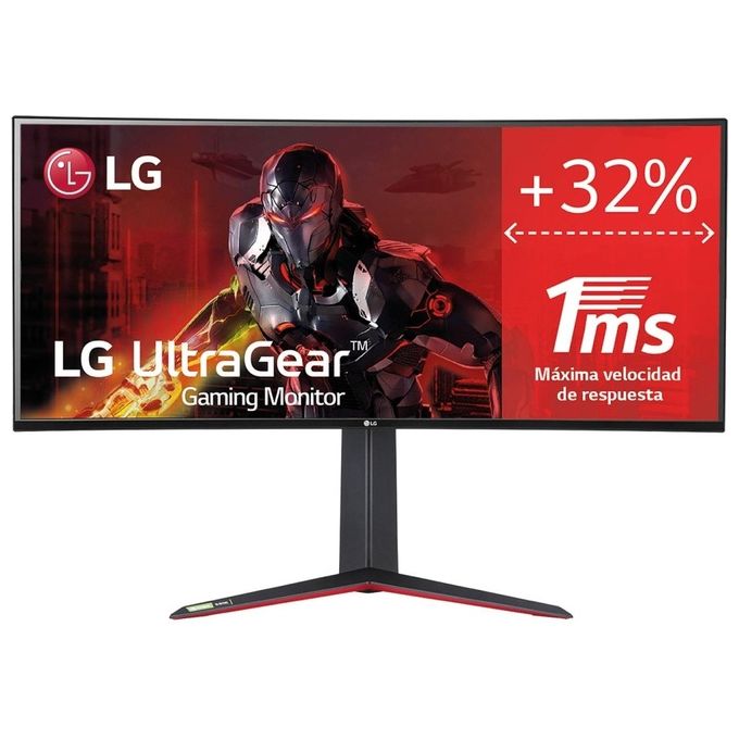 foto del prodotto lg monitor gaming ultragear 34gn850p 34'' quadhd ultrawide curvo 21 9 led nanoips 1ms hdr 400 3440x1440 g-sync compatible e amd freesync premium 160hz hdmi display port usb hub flicker safe nero